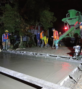 Night concrete pour